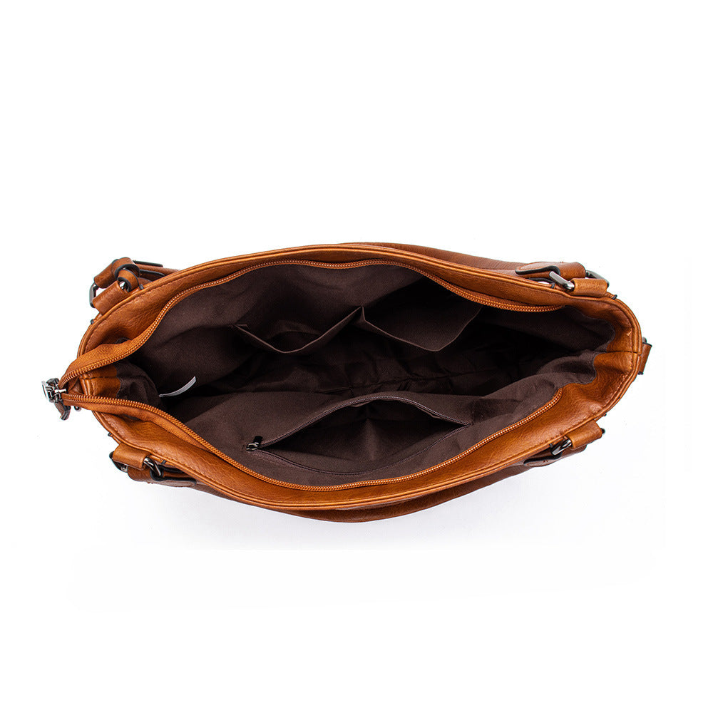2023 New Foreign Trade Women's Bags Handbags Casual Simple Women's Hand-held Single Shoulder PU Crossbody Bag One Piece Dropshipping