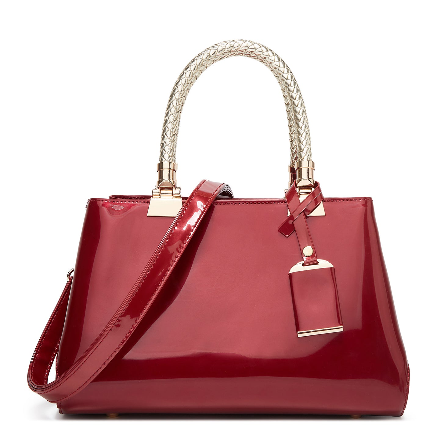 Patent leather women's bag 2023 spring and summer new glossy handbag European and American large-capacity cross-body women's fashion bride wedding bag