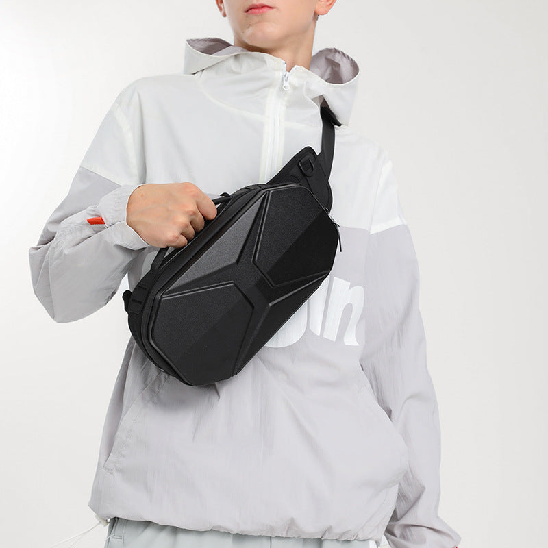 ozuko new sports men's waist bag functional PC hard shell crossbody bag men's trendy brand waterproof men's chest bag wholesale