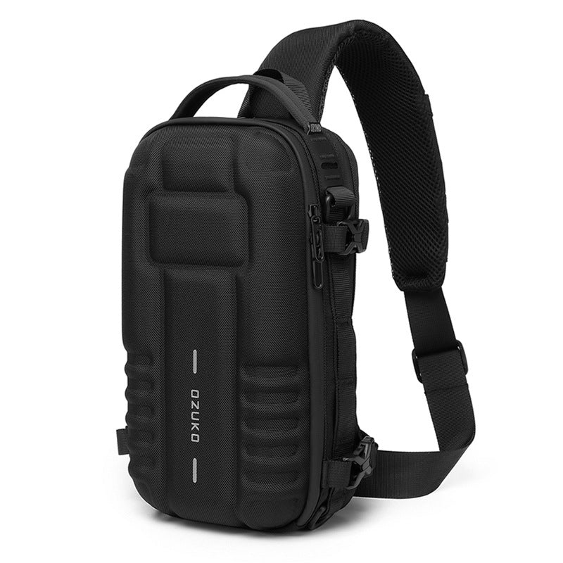 Ozuko's new hard shell chest bag men's sport functional men's shoulder bag outdoor tactical men's bag crossbody bag
