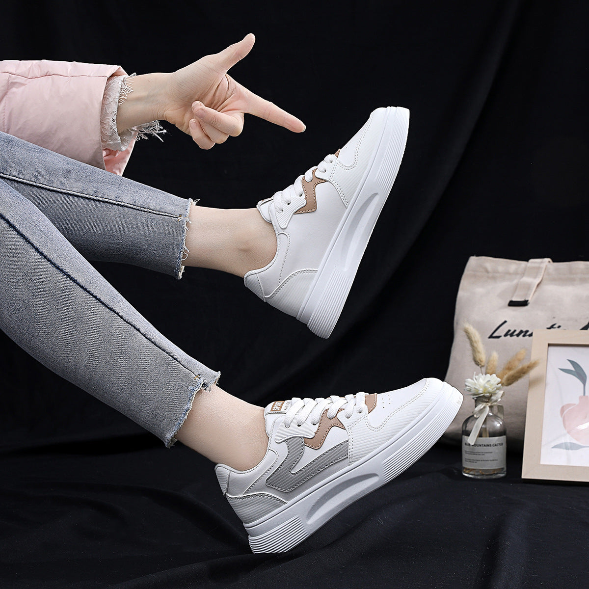 小白鞋女2023春季新款板鞋ins百搭春秋高颜值校园休闲运动板鞋子
