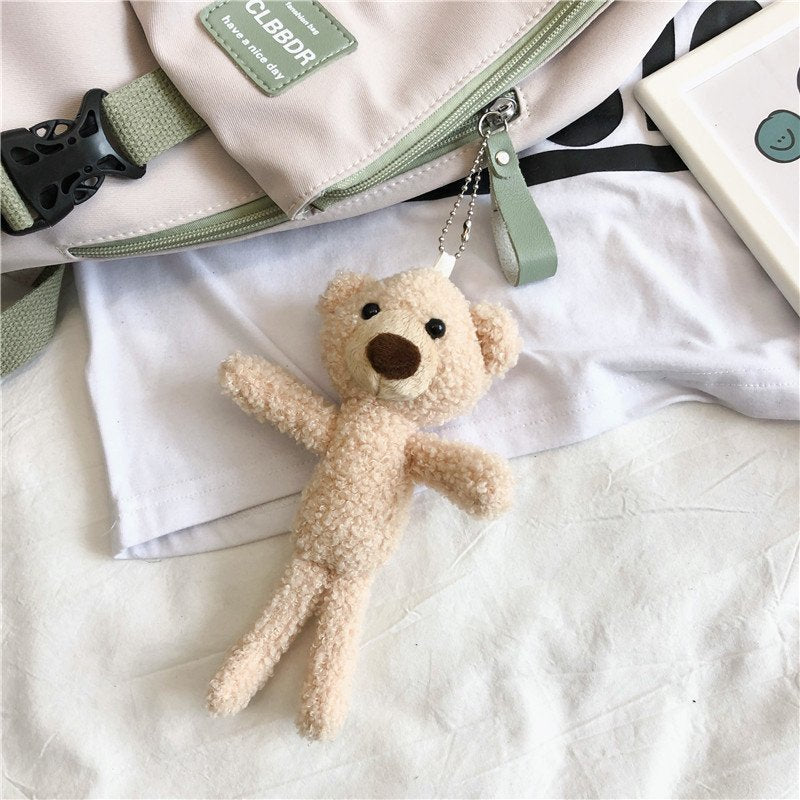 Cartoon plush toy bag pendant wholesale cute blush bear small pendant backpack keychain street stall supply