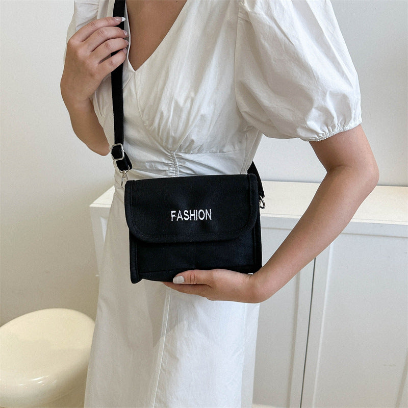 Popular women's bags 2023 new shoulder bag Korean style fashionable simple canvas bag crossbody bag foreign trade dropshipping