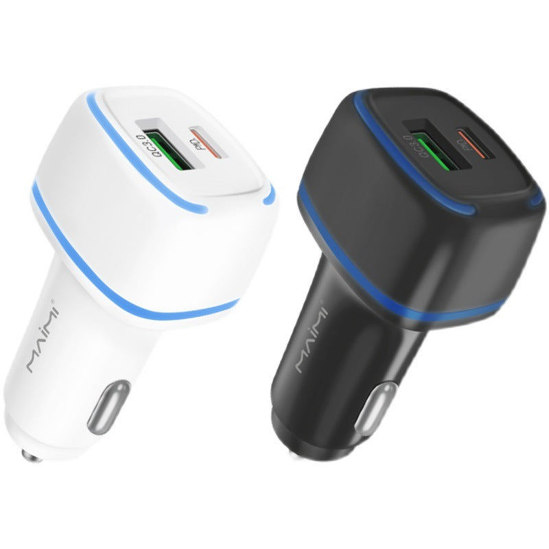 麦靡CC119车载充电器QC3.0快充PD协议20W双输出Type-C汽车充电头