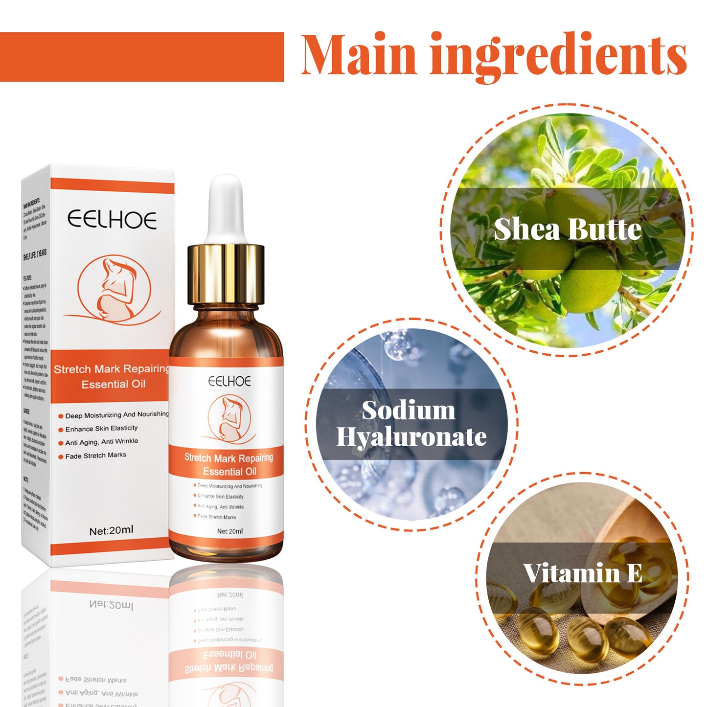 EELHOE Stretch Mark Repair and Removal Essential Oil for Pregnant Women Lifts and Firms Loose Lines and Removes Pregnancy Skin Care Essence