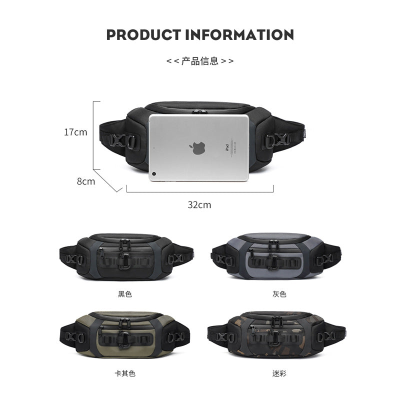 Ozuko sports mobile phone waist bag men's multi-functional chest bag tactical trendy brand men's small chest bag chest bag