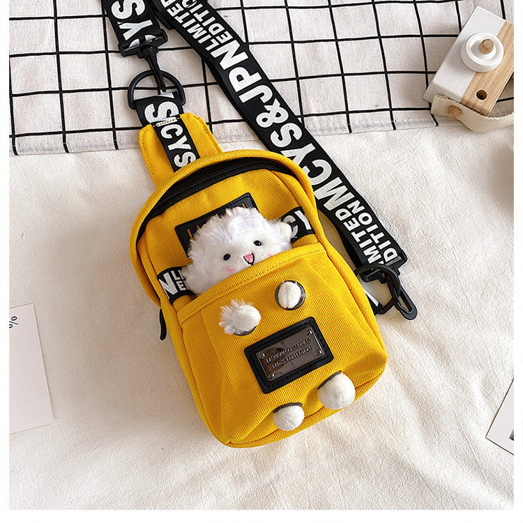 Cute little bag for women 2020 new style Internet celebrity versatile canvas crossbody chest bag ins trendy cool female student shoulder bag