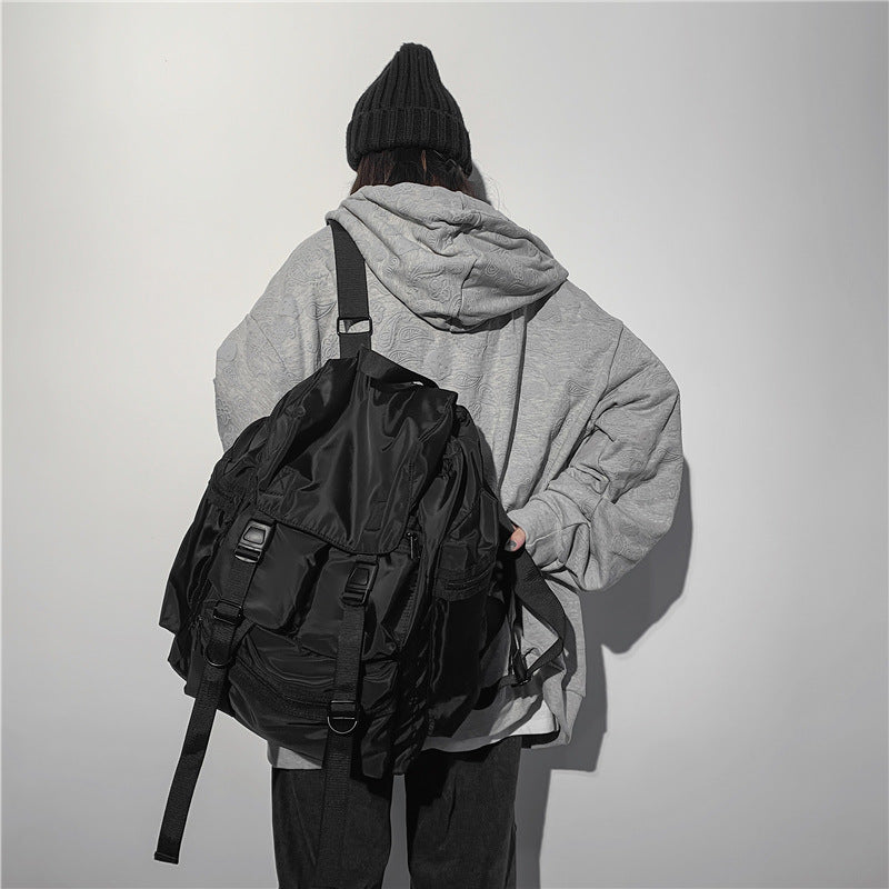 Hong Kong style fashion couple tool bag trendy brand new backpack Korean version Harajuku outdoor backpack college student backpack