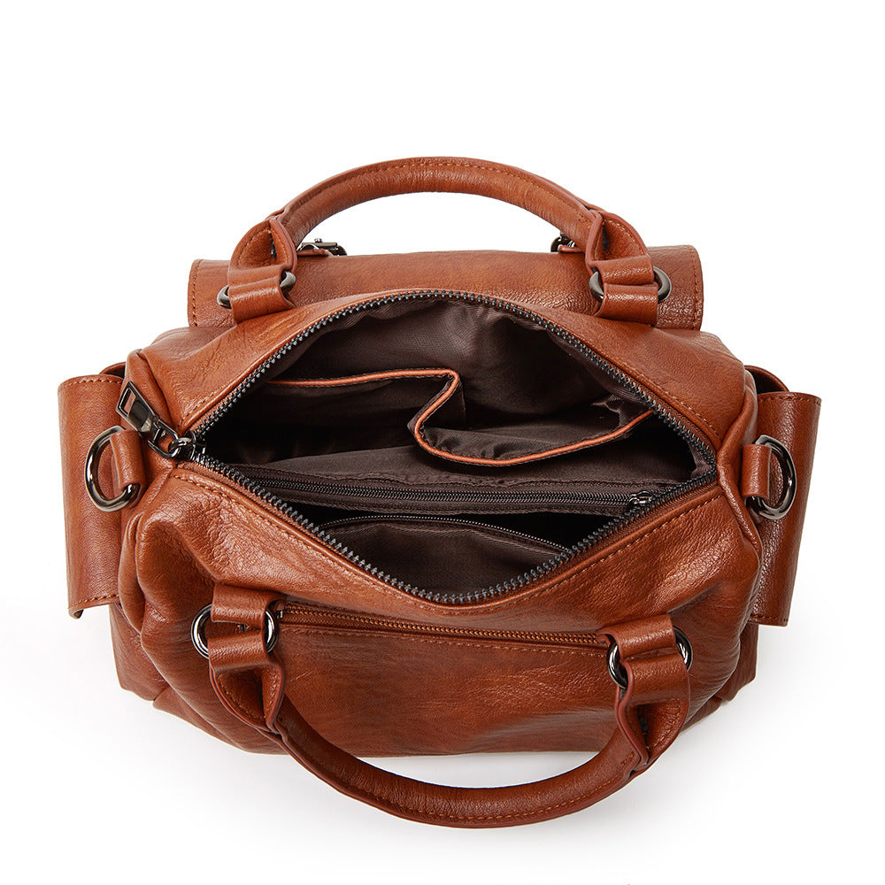 Women's Bags 22 New Large Capacity Liuding Women's Bags European and American Fashion Handbags Soft Leather Trendy One-Shoulder Crossbody Bags for Shipping