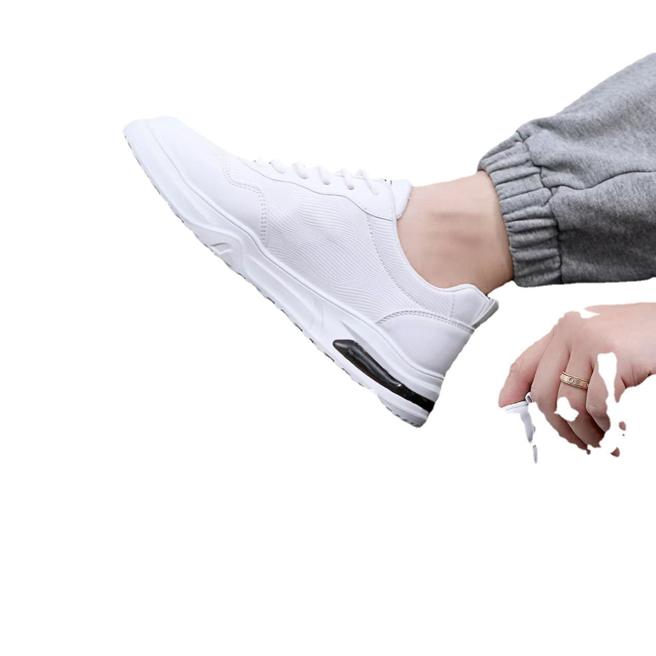 网红小白鞋ins风轻便潮流超纤皮面休闲板鞋男百搭透气高颜值潮鞋