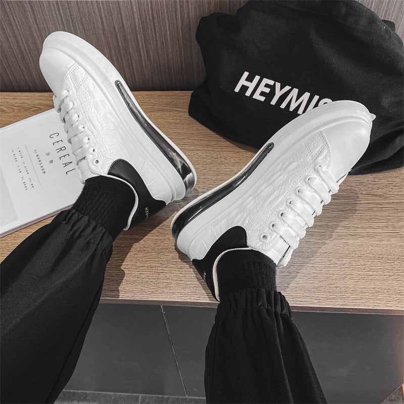 2022 new spring men's air cushion white shoes all-match casual sports crocodile pattern men's shoes 8907
