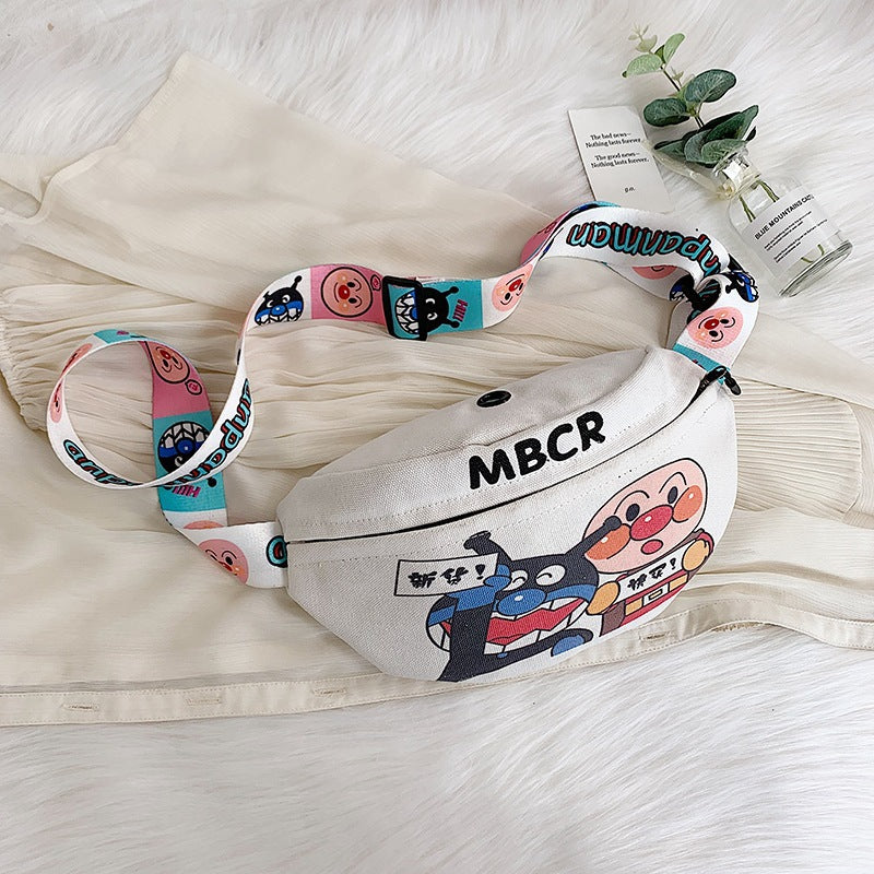 ins chest bag women's 2019 new Korean style student style girl broadband shoulder messenger bag fashion canvas waist bag