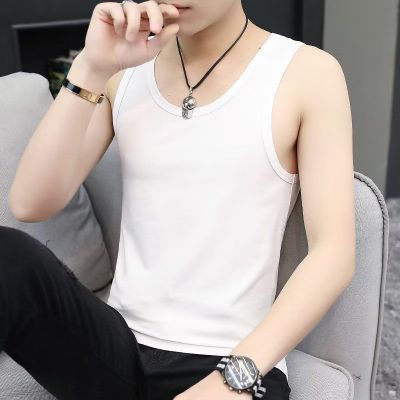男士背心弹力紧身纯色汗衫运动背心男夏季修身型坎肩打底衫潮批发