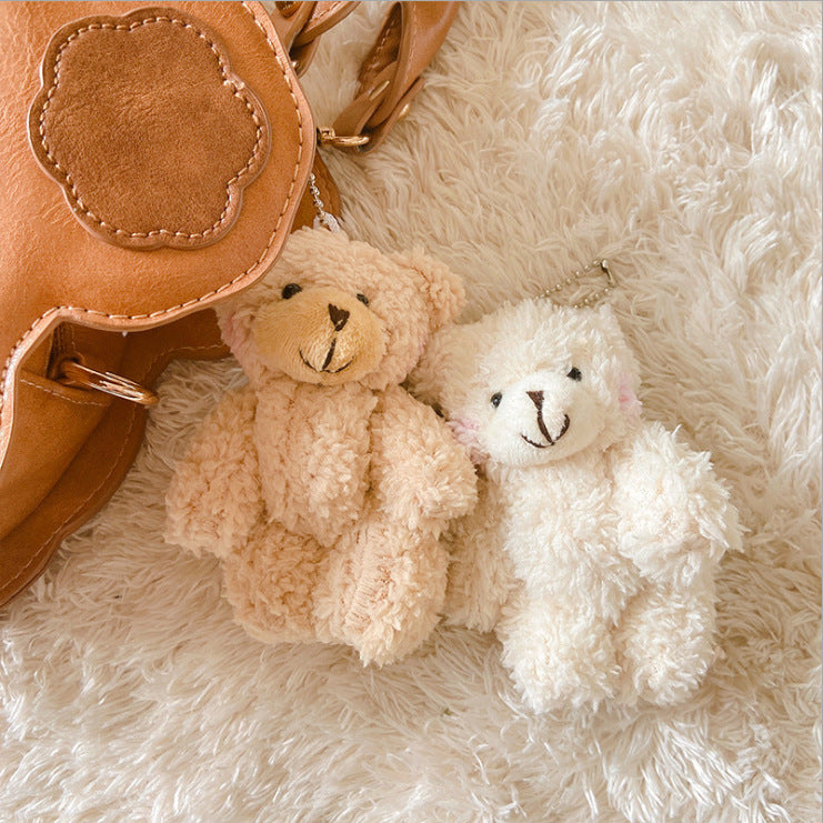 Cartoon plush toy bag pendant wholesale cute blush bear small pendant backpack keychain street stall supply