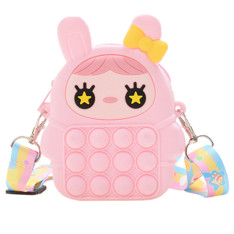 Cartoon Doll Pinch Toy Children's Bag Baby Cute Silicone Coin Purse Mini Children's Crossbody Bag Wholesale