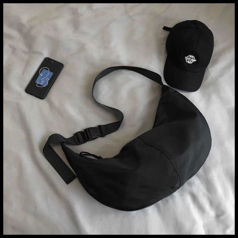 Canvas Messenger Bag Work Bag Women's Dumpling Bag Black Functional Large Capacity Casual Shoulder Bag Backpack Men's Bag