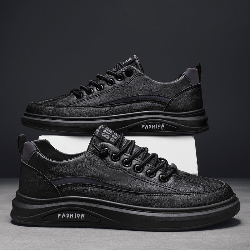 Men's board shoes 2023 new shoes men's casual leather shoes men's board shoes black non-slip chef labor insurance trendy shoes