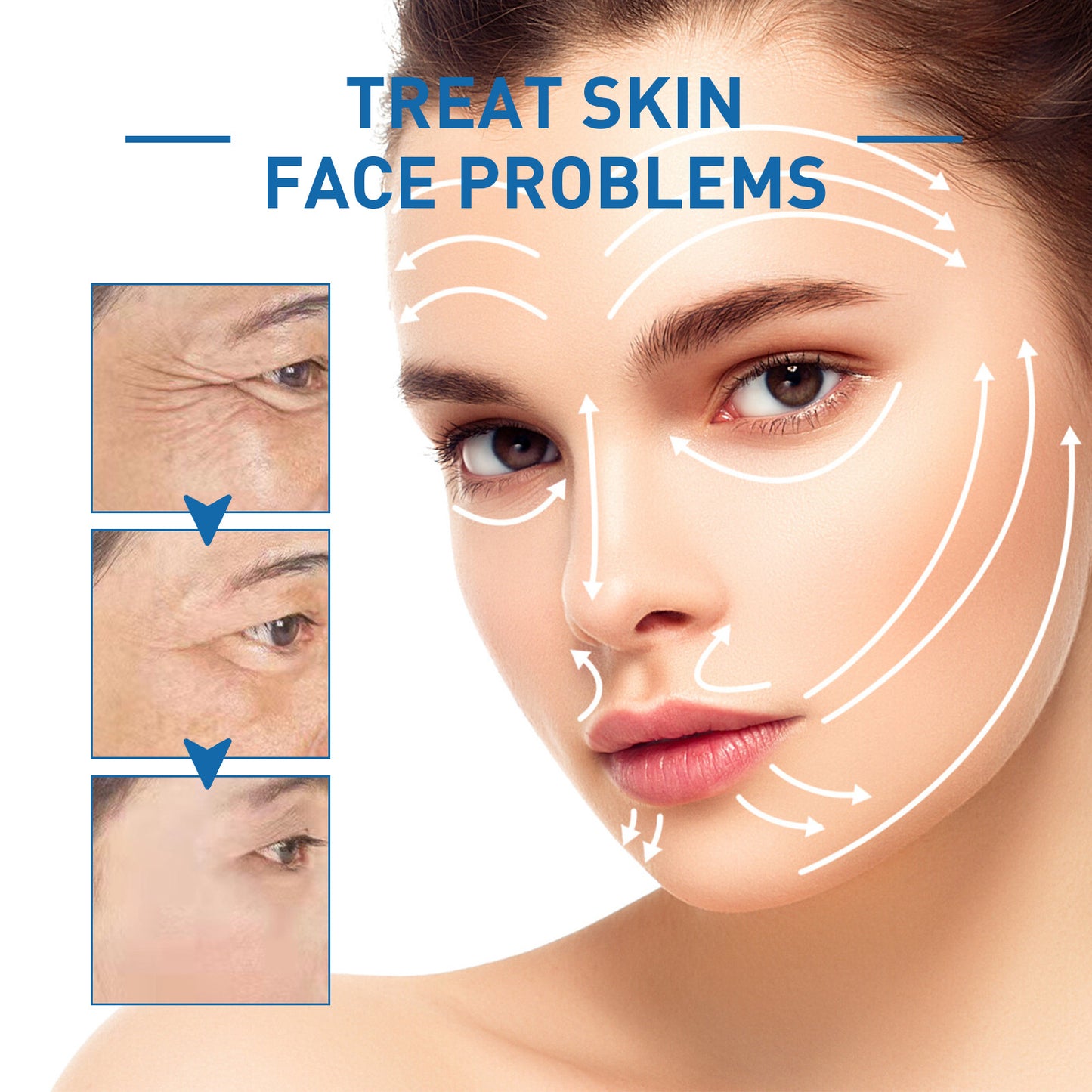 OUHOE Hyaluronic Acid Anti-Wrinkle Essence fades fine lines and wrinkles, shrinks nasolabial folds, tightens the skin, hydrates and rejuvenates the skin