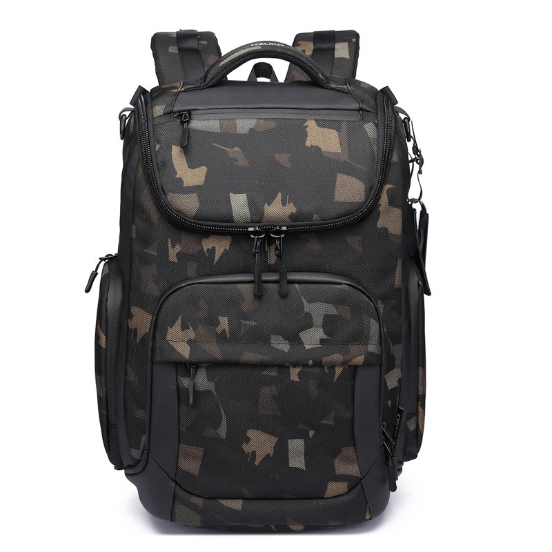Ozuko new backpack business waterproof computer bag men's large capacity outdoor travel sports backpack