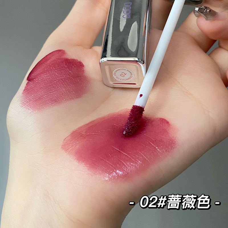 Toot Dodo~Flower Heart Scattered Small Silver Tube Mirror Lip Glaze Moisturizing and Moisturizing Watery Lips Lipstick Lip Gloss for Women