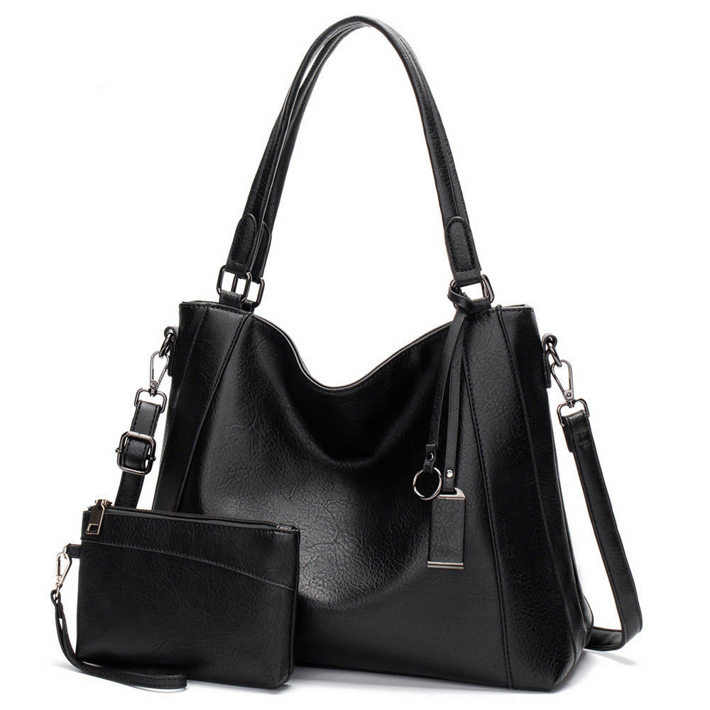 Hand-held 2023 spring and summer new women's bags, foreign trade mother-in-law bags, European and American fashion crossbody large-capacity bags, soft leather hobo bags