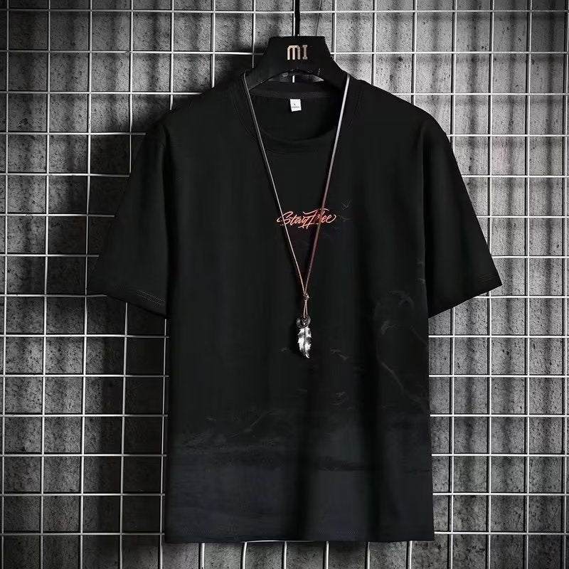男士短袖2023年新款青年潮流上衣服印花半袖t恤休闲短衫薄款体恤6