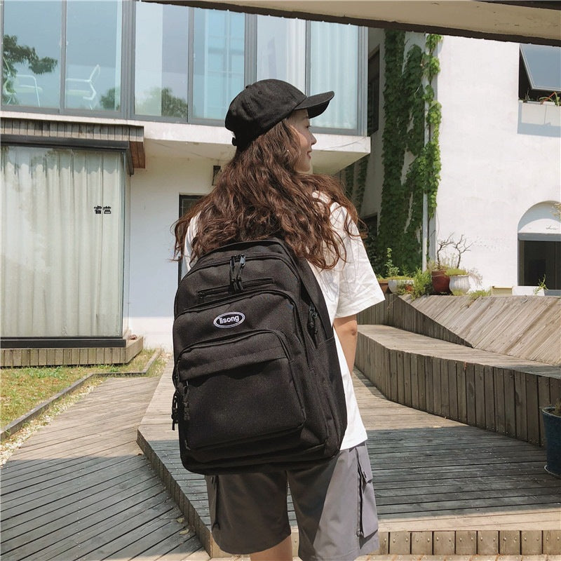 ins school bag female college student Korean style high school vintage sense large capacity campus backpack computer bag waterproof backpack