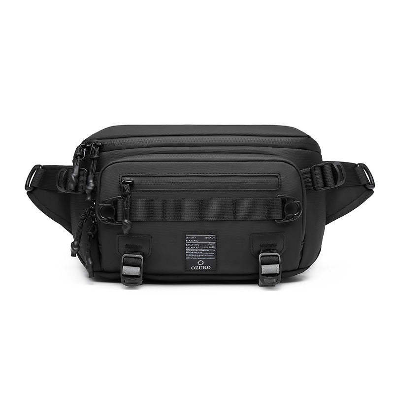 Ozuko new men's bag single shoulder crossbody bag outdoor trendy brand men's chest bag high-end men's waist bag wholesale