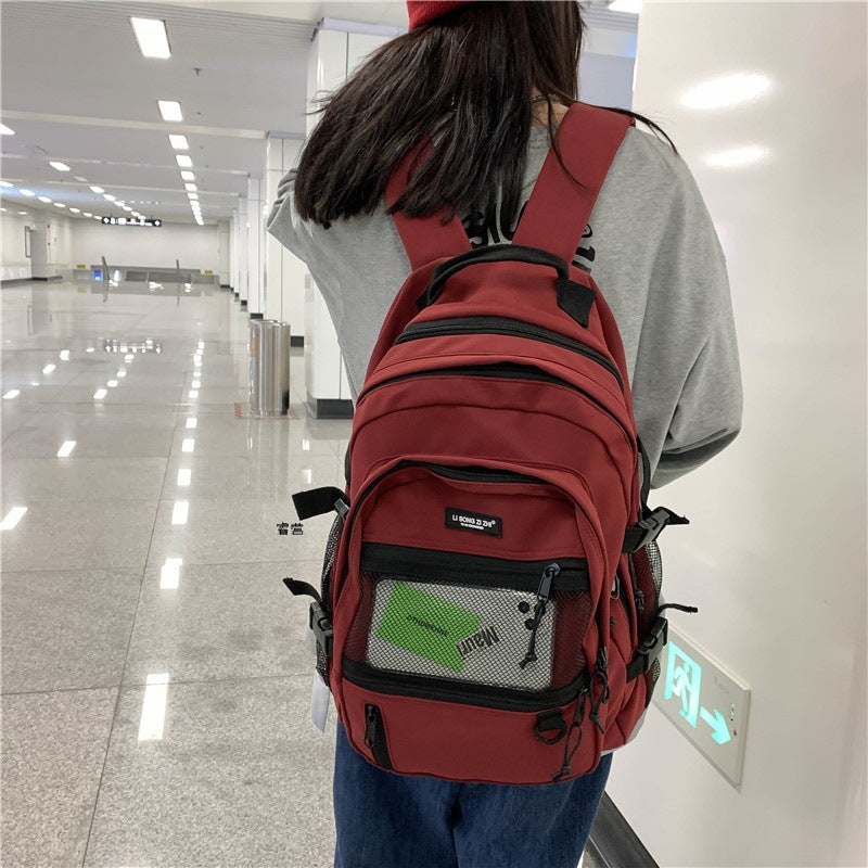 Japanese cool retro workwear backpack Korean version Harajuku ulzzang high school male college student school bag female backpack