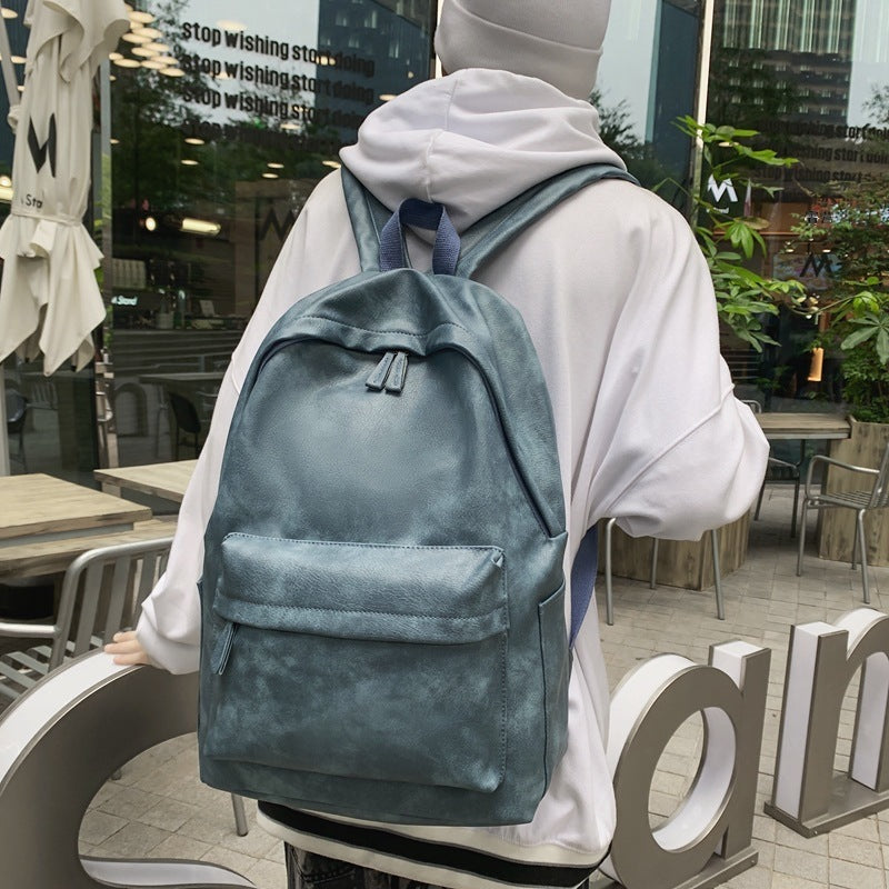 Simple trendy brand large capacity dark style backpack 2023 new men's street workwear college student bag backpack