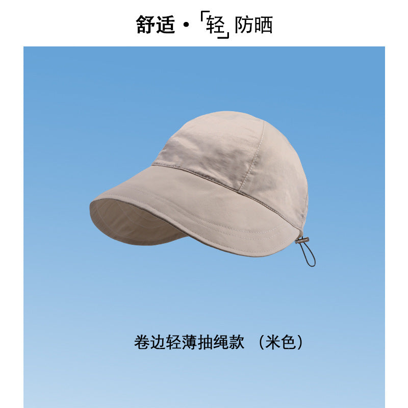 防晒帽速干夏季遮阳小众渔夫帽女时尚防紫外线太阳帽子