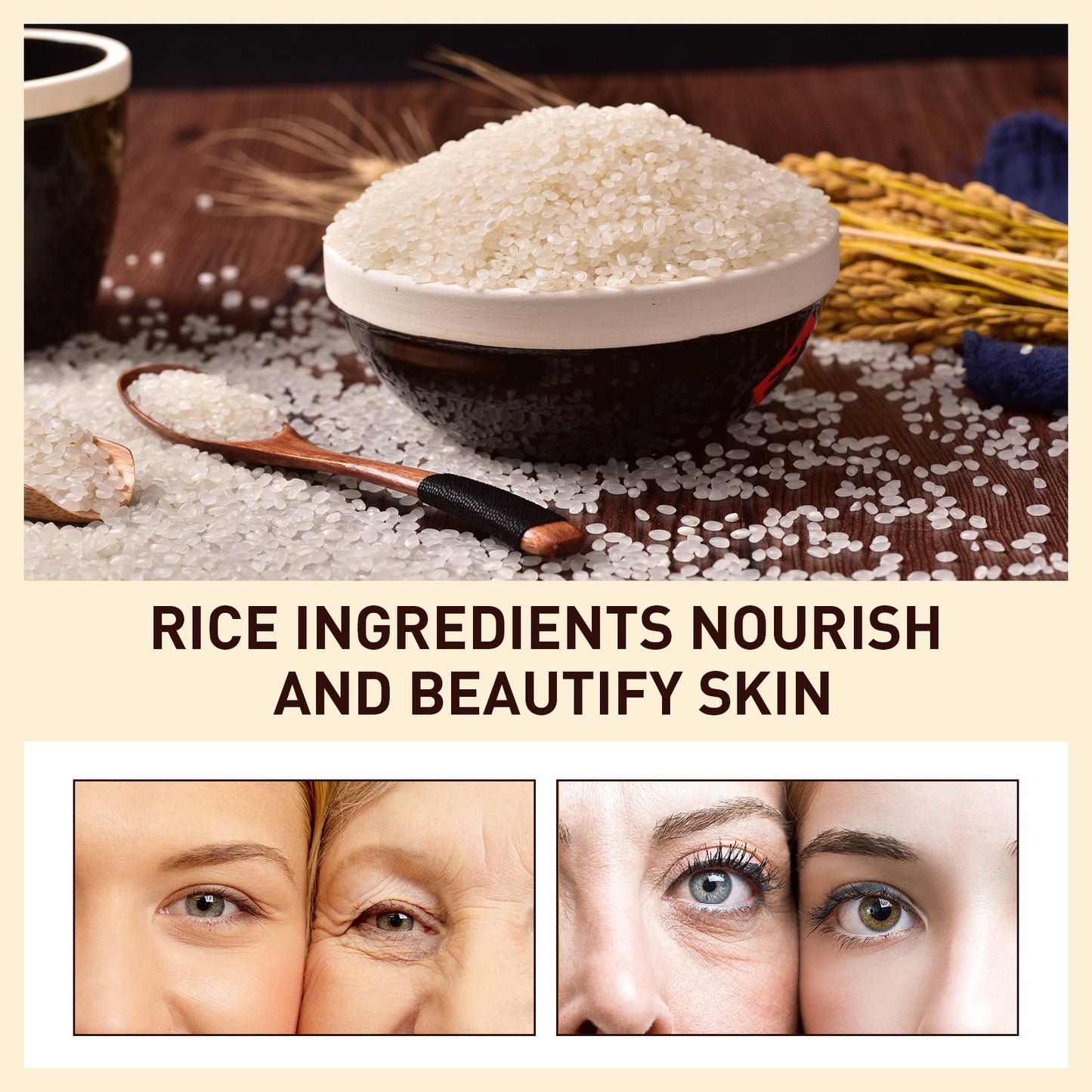 OUHOE Rice Anti-Wrinkle Essence Firming Facial Skin Anti-Aging Repair Fading Spots and Wrinkles Skin Care Solution