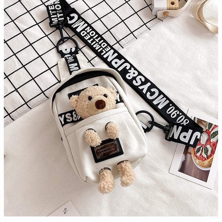 Cute little bag for women 2020 new style Internet celebrity versatile canvas crossbody chest bag ins trendy cool female student shoulder bag