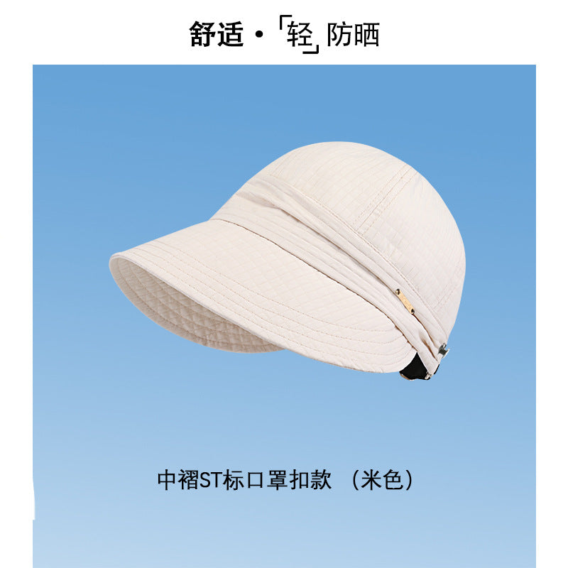 防晒帽速干夏季遮阳小众渔夫帽女时尚防紫外线太阳帽子