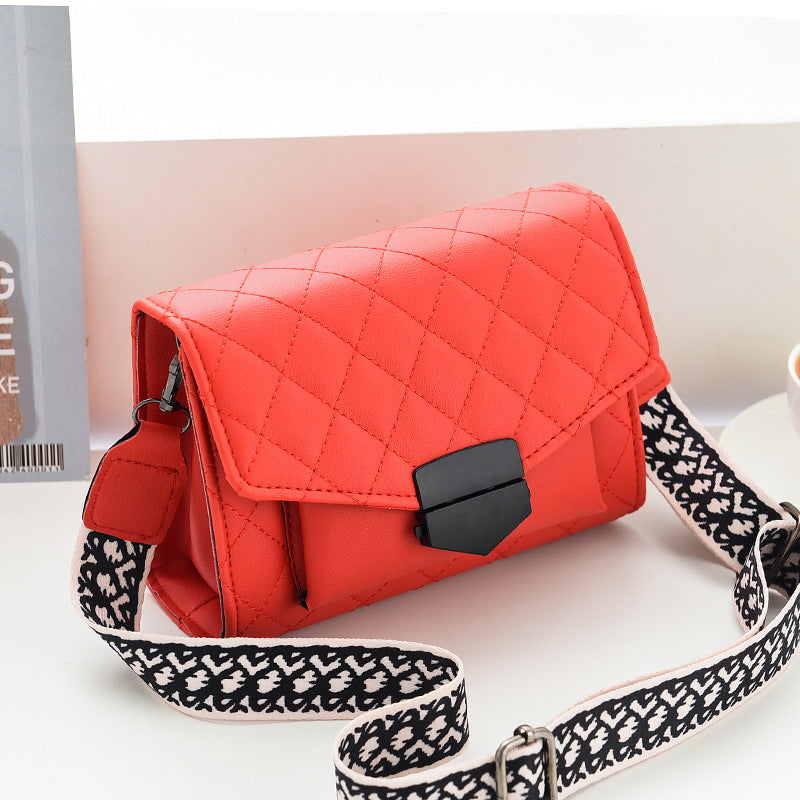Bags for women 2021 new versatile crossbody bag rhombus embroidery fashion shoulder bag Korean version female mobile phone bag coin purse