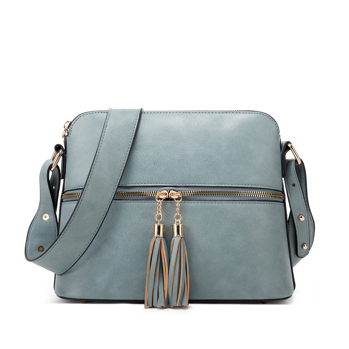 Amazon's best-selling bags 2023 new women's bag European and American retro double-tassel shell bag zipper cross-body shoulder bag