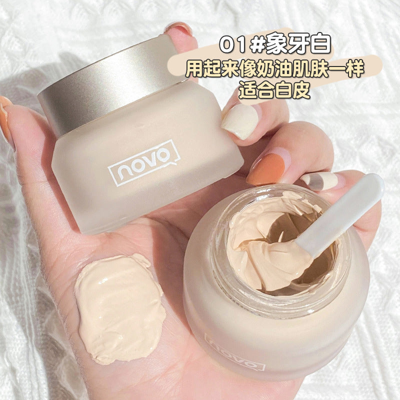 NOVO luxury pet soft light liquid foundation is waterproof and sweat-proof, does not take off makeup, concealer, hydrating and moisturizing student party affordable foundation cream