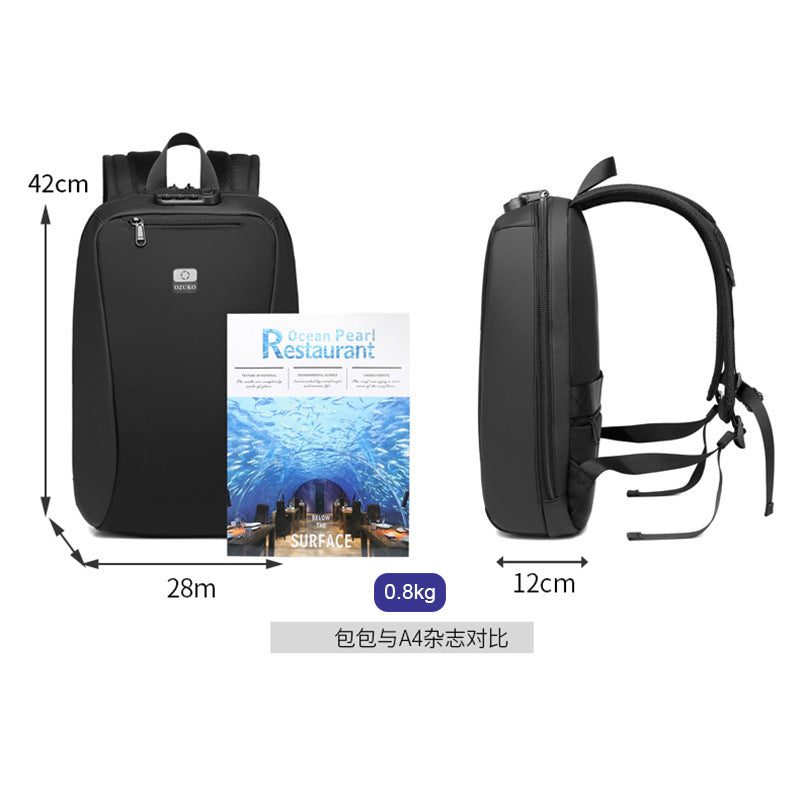 ozuko new business backpack commuting fashion student school bag casual waterproof computer backpack backpack