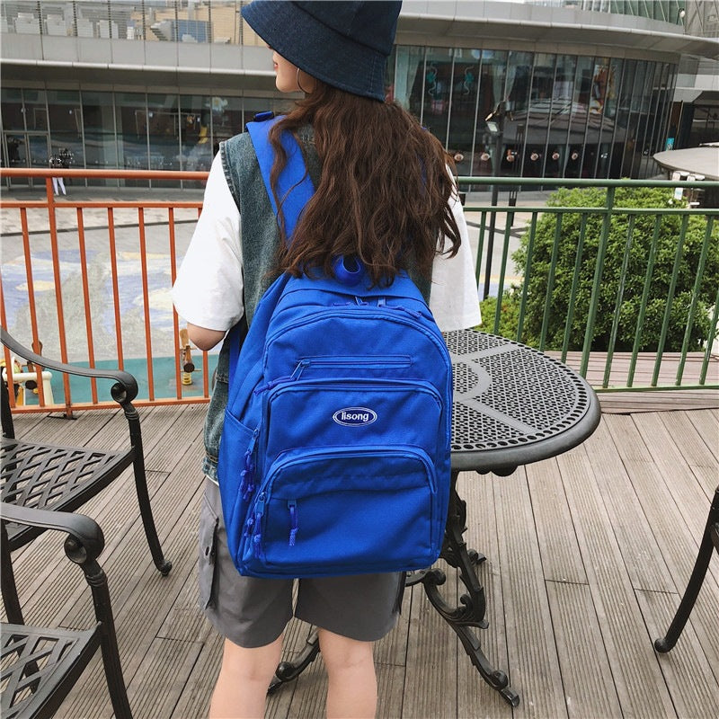 ins school bag female college student Korean style high school vintage sense large capacity campus backpack computer bag waterproof backpack