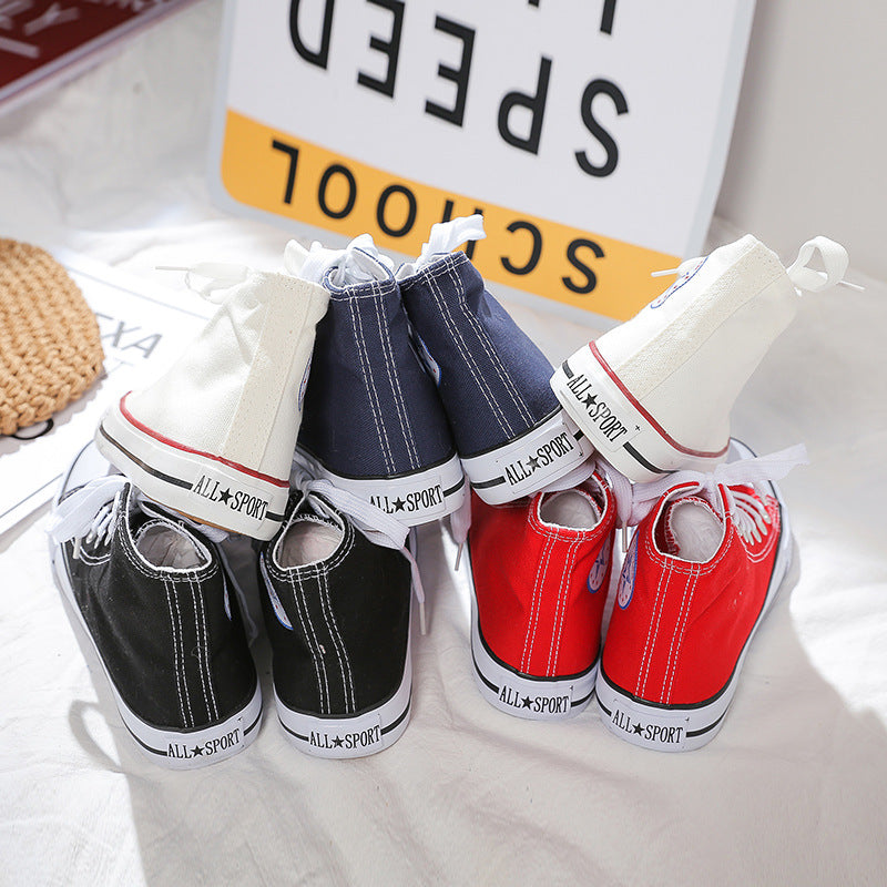 Couple classic canvas shoes men and women secondary vulcanized rubber shoes round toe wear-resistant students non-slip basic models B203