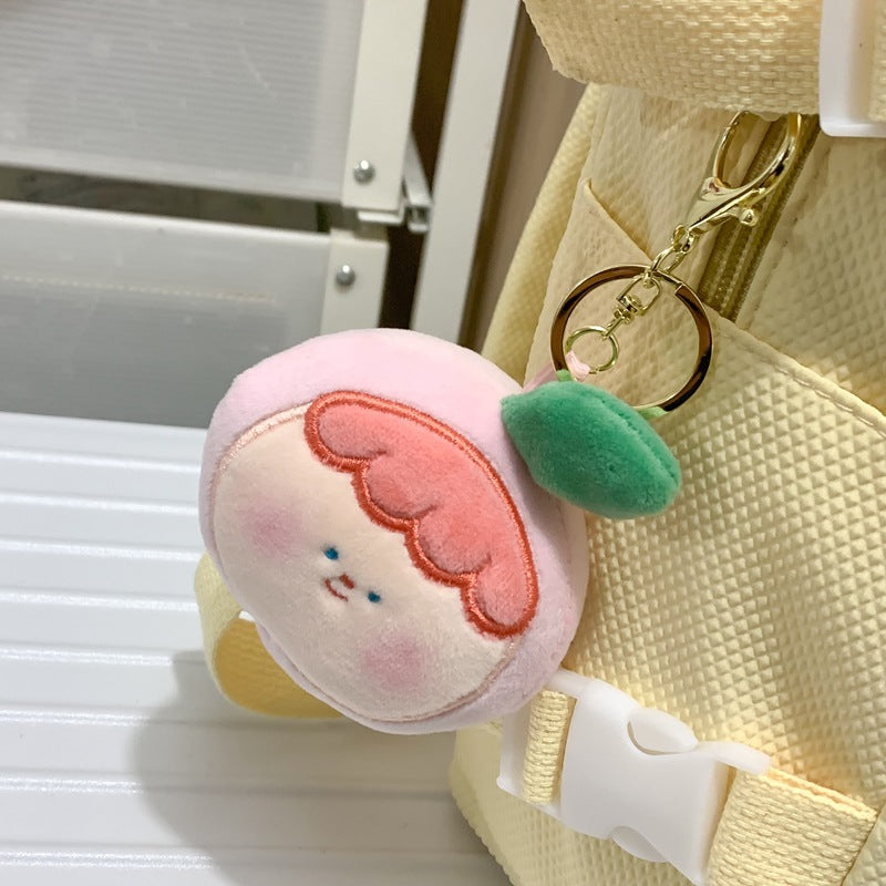 Cartoon plush toy bag pendant wholesale cute blush bear small pendant backpack keychain street stall supply