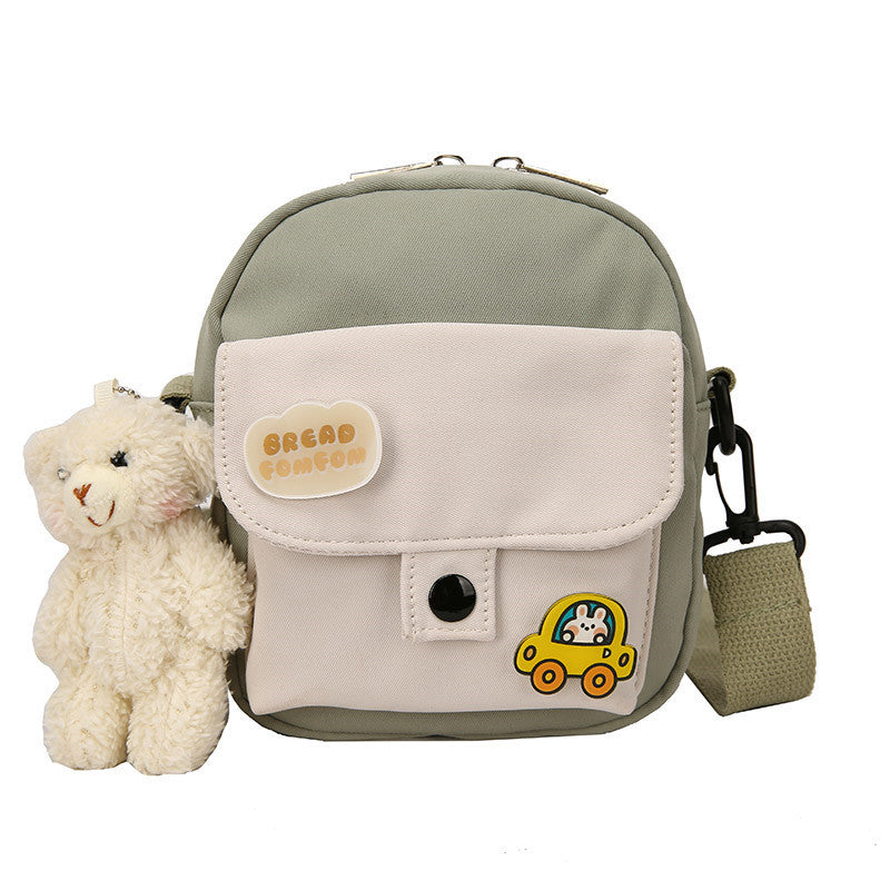 Canvas small bag women's crossbody lightweight shoulder bag 2021 new summer small fresh and cute student mobile phone bag