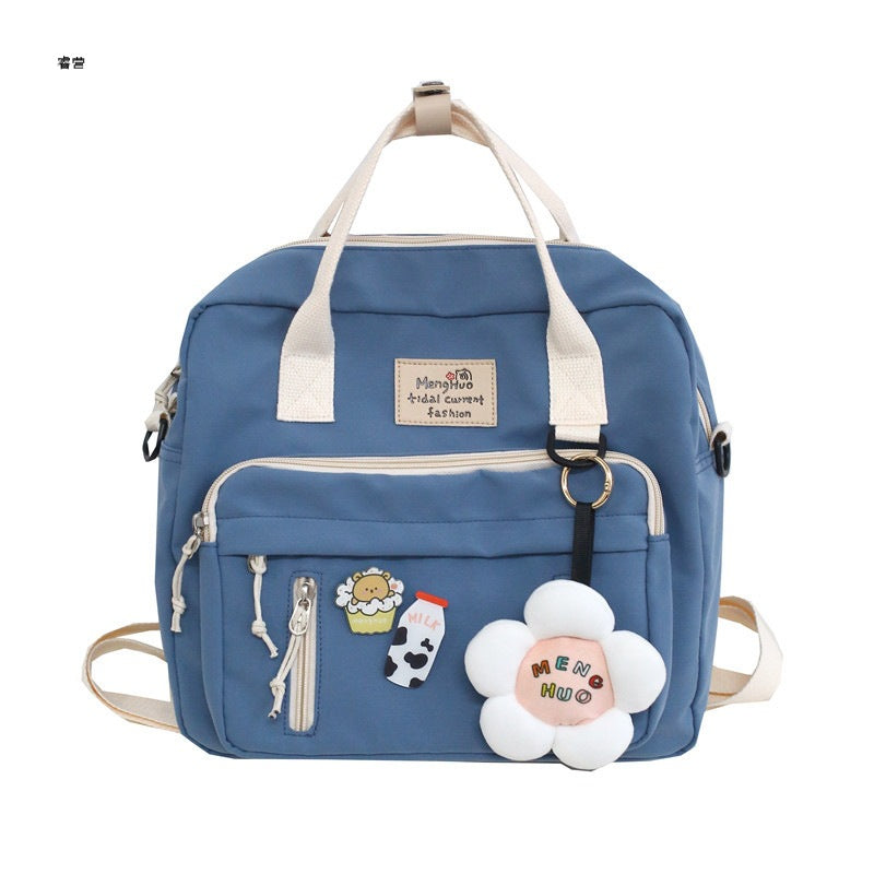 ins flower handbag forest girl student versatile crossbody bag 2023 new trendy internet celebrity backpack backpack