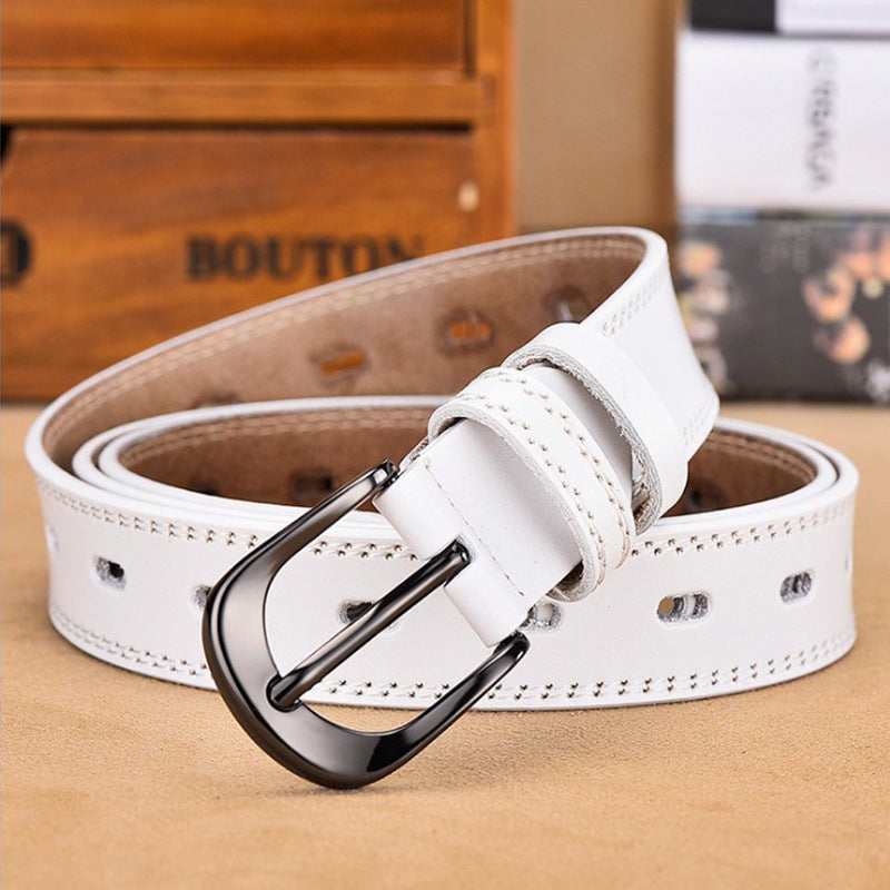 Women's leather belt retro pin buckle cowhide spot wholesale fashion all-match belt women's Korean version of women's belt