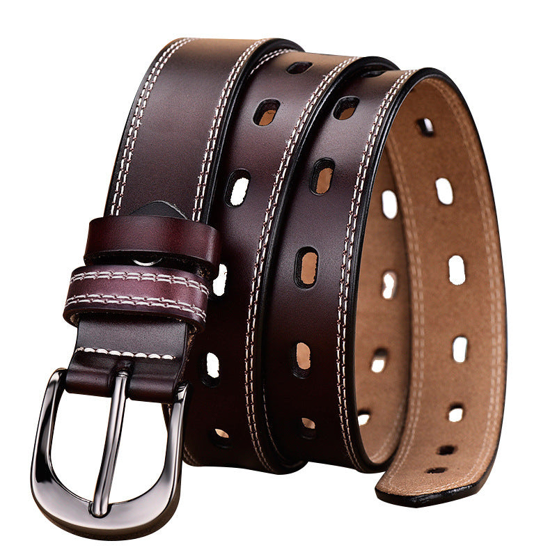 Women's leather belt retro pin buckle cowhide spot wholesale fashion all-match belt women's Korean version of women's belt