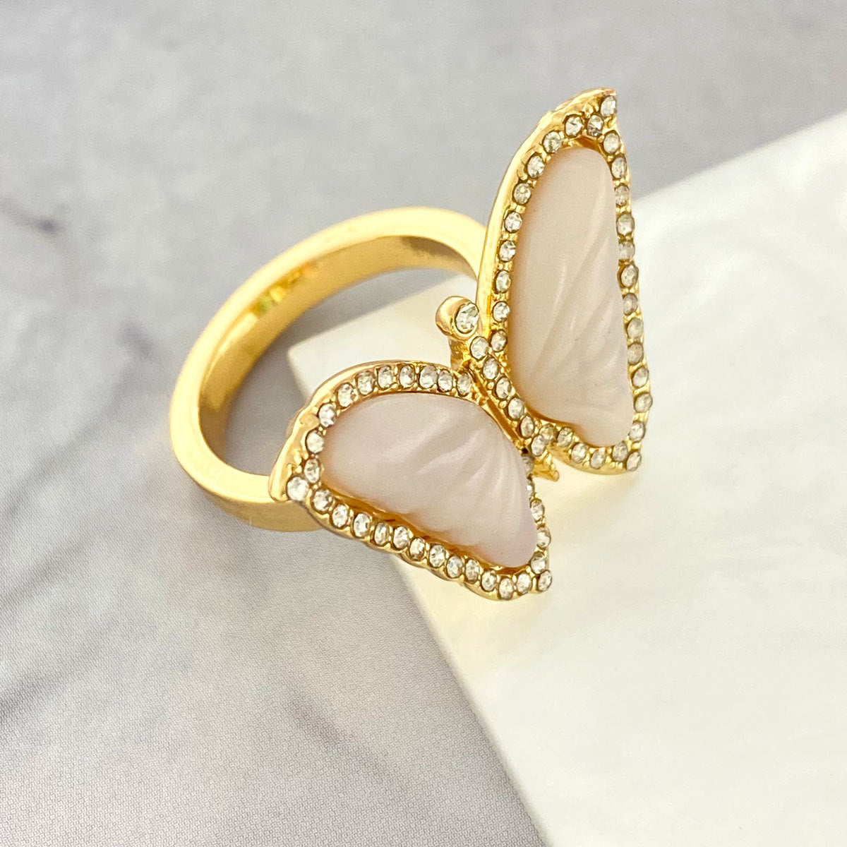 Korean Fashion Three-dimensional Butterfly Ring Female Shining Three-dimensional Temperament Advanced Sense Fashion Versatile Butterfly Jewelry