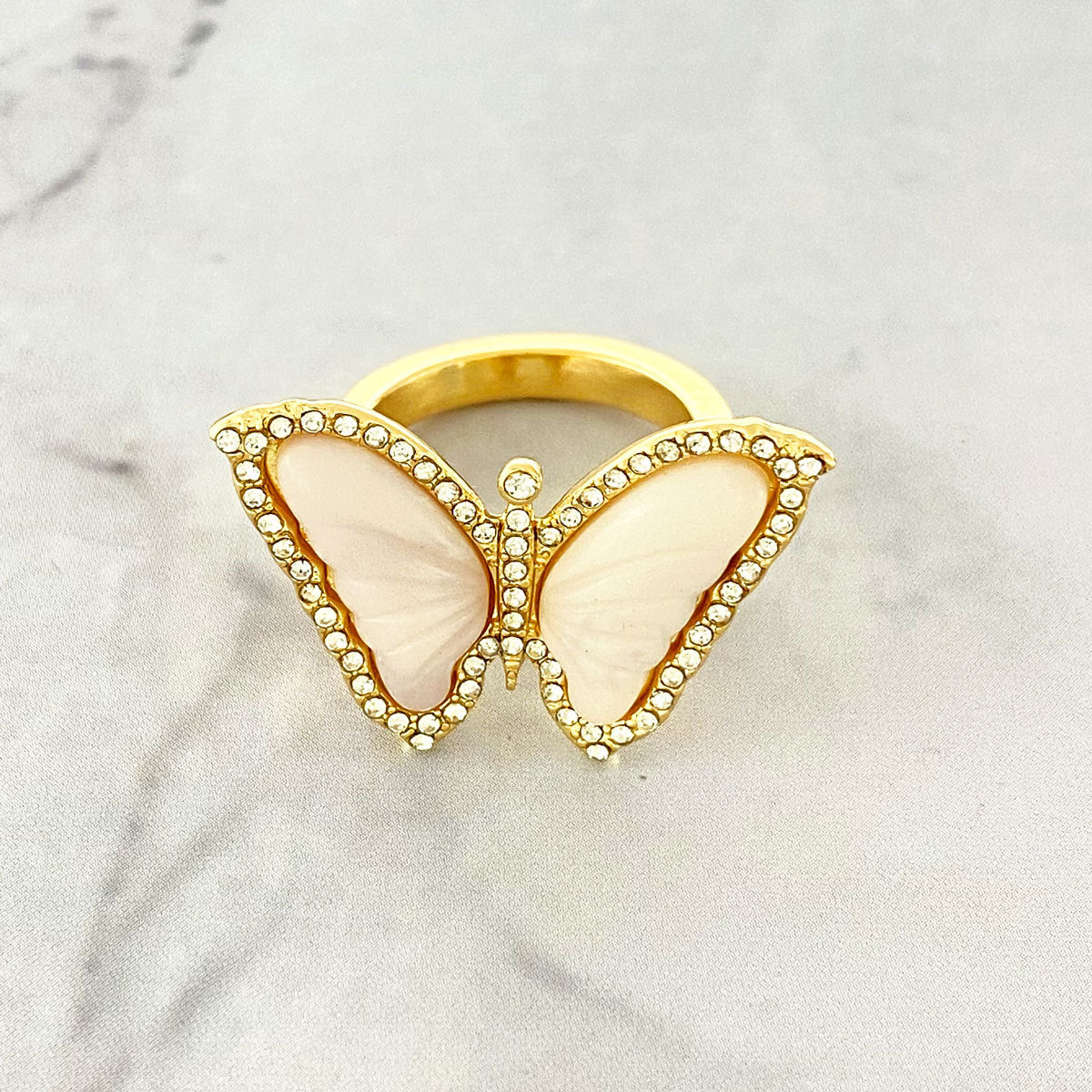 Korean Fashion Three-dimensional Butterfly Ring Female Shining Three-dimensional Temperament Advanced Sense Fashion Versatile Butterfly Jewelry