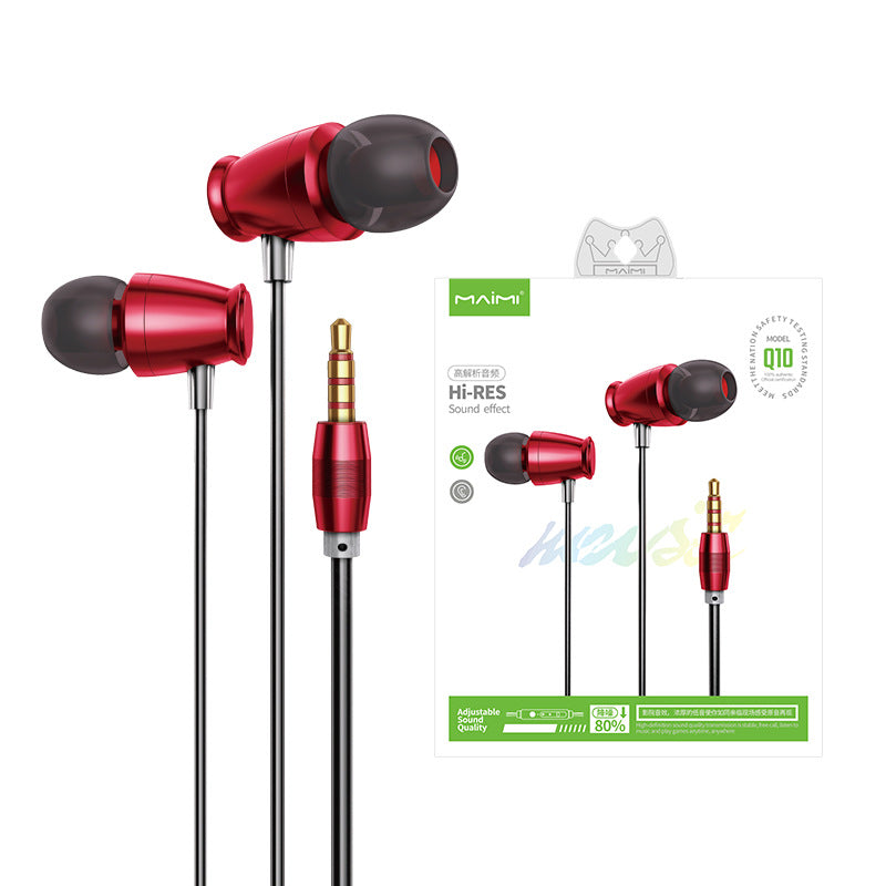 麦靡Q10高解析Hi-RES入耳式3.5mm音乐耳机立体重低音降噪杜比耳塞