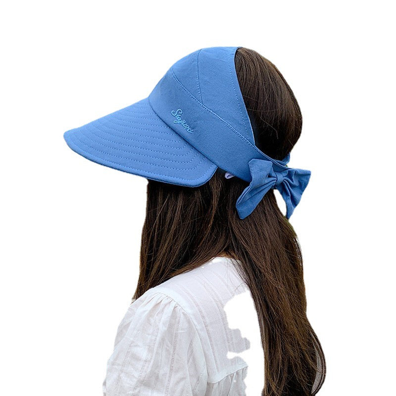 Japanese UV sunscreen hat female Korean version all-match face net red fisherman hat anti-sunlight large eaves sunshade empty top hat