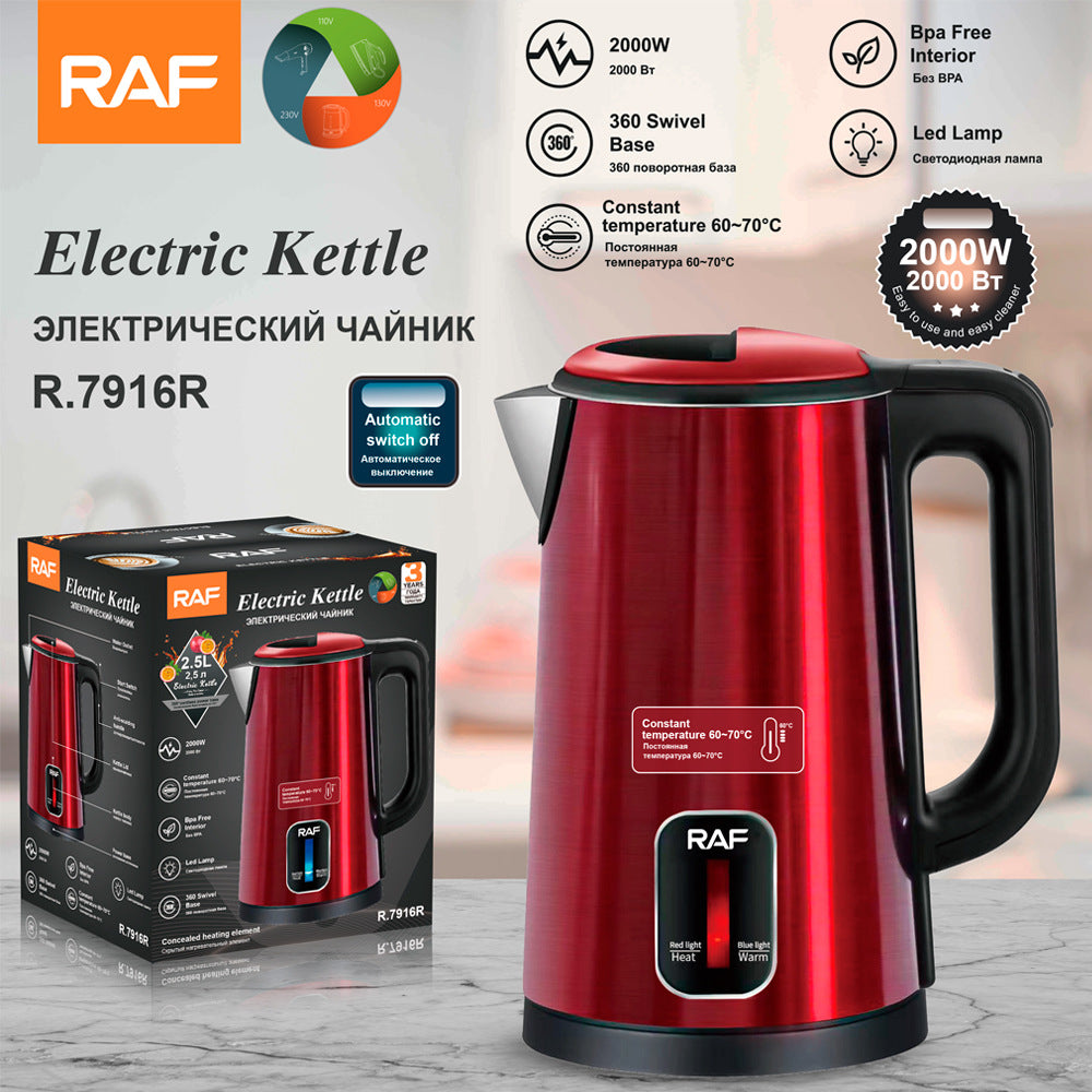 RAF European standard cross-border electric kettle stainless steel  household insulation kettle 2.5L automatic power-off large capacity – 7 MART